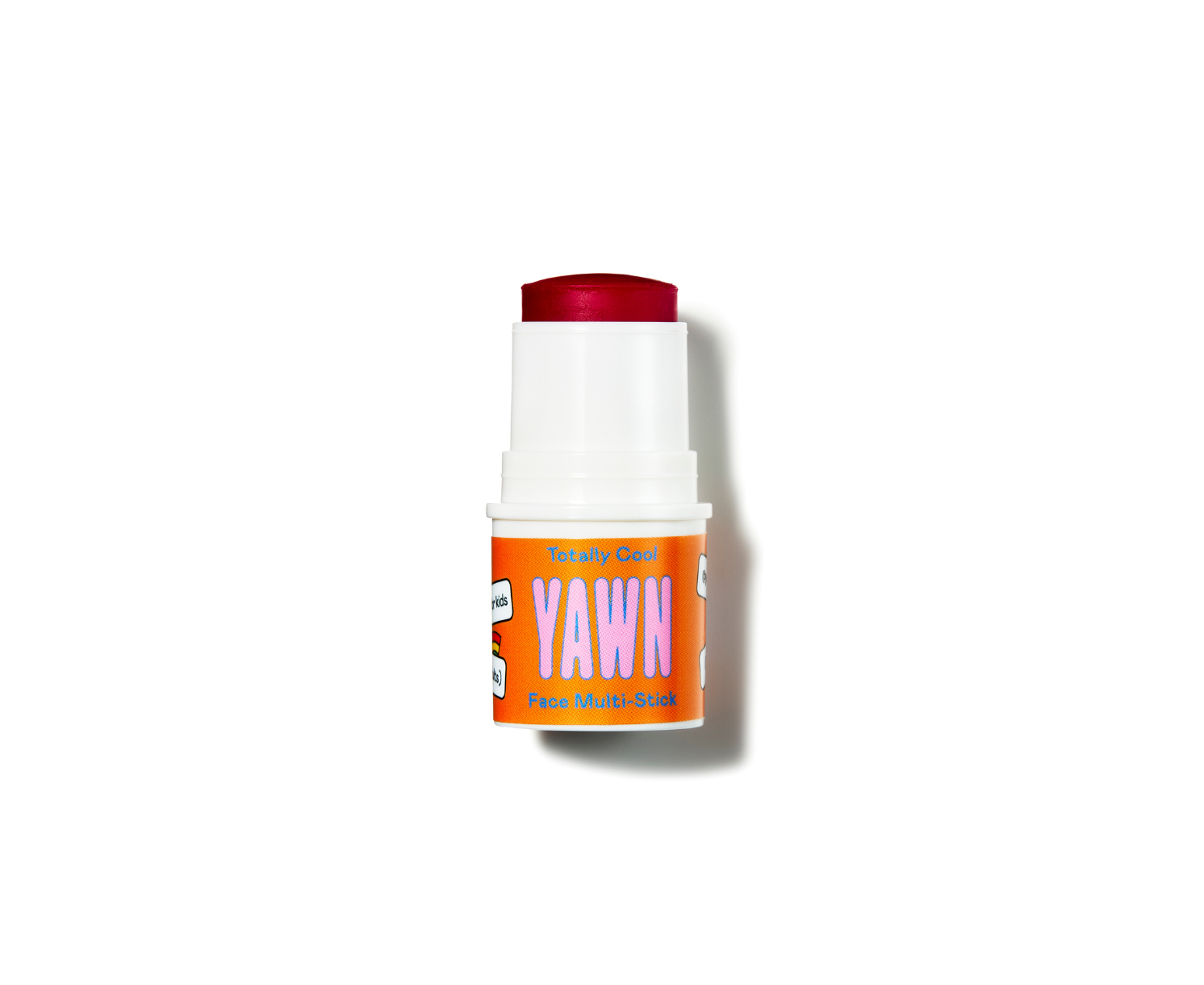 Balm with red cap and orange label on a white background