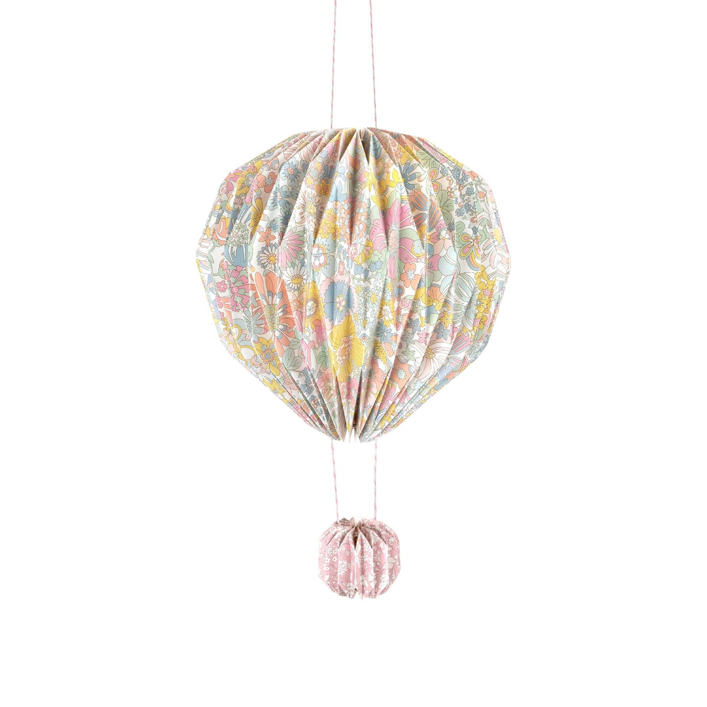 Decorative hot air balloon with colorful pattern on a white background
