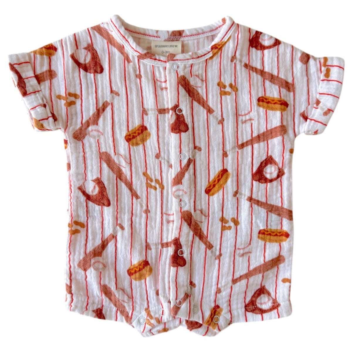 Muslin Henley Shortall - Baseball Game - Bossy Beans