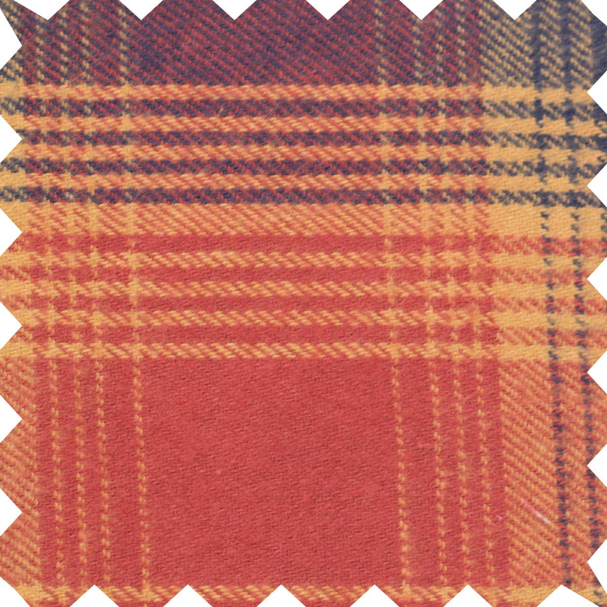 Close-up of a plaid fabric with red and yellow patterns