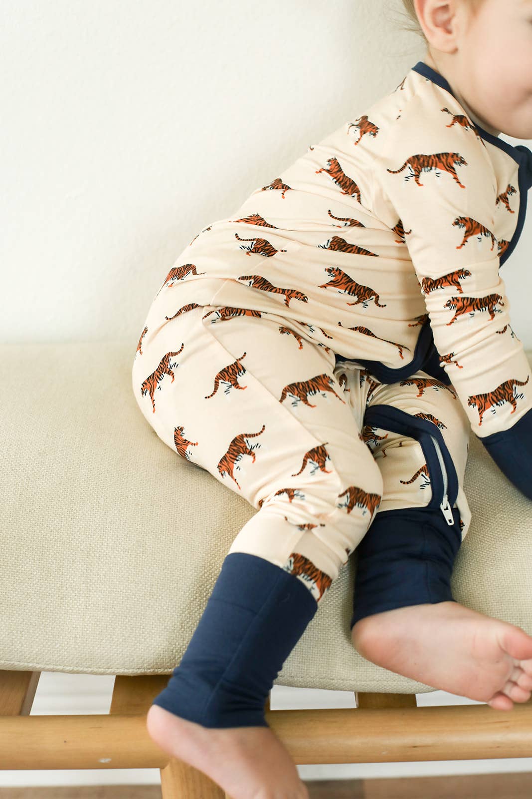 Navy Tiger Double Zipper Bamboo Sleeper