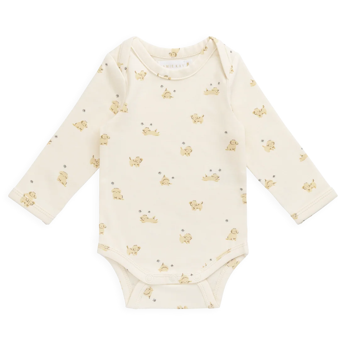 Organic Cotton Cassius Long Sleeve Bodysuit - Playful Honey
