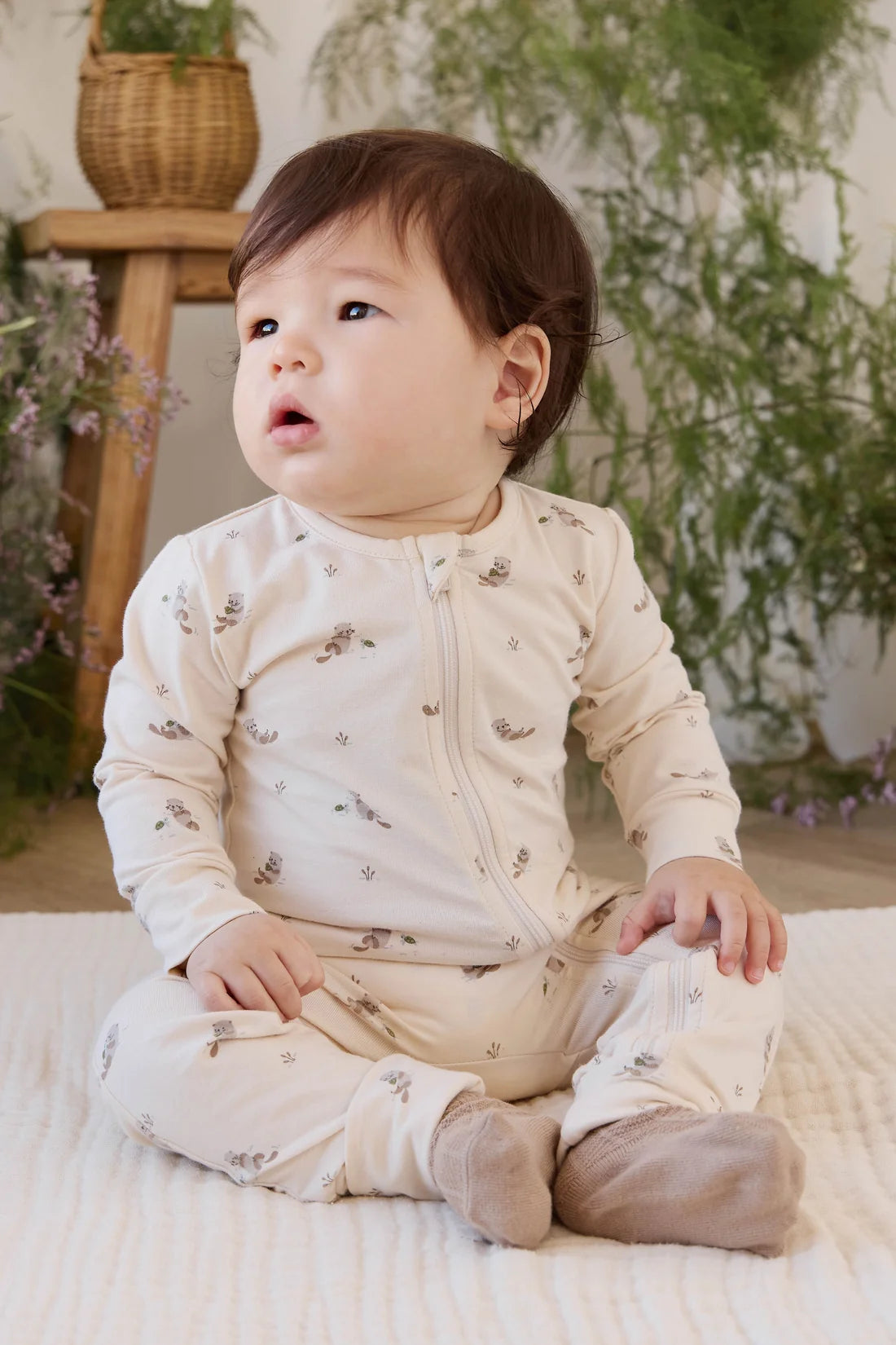 Organic Cotton Jude Onepiece - Otter Buddies Tofu