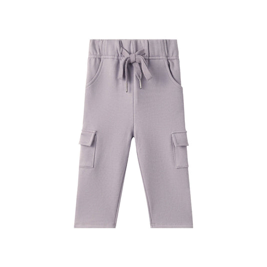 Light purple cargo pants on a white background