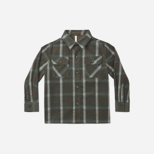 Pocketed Flannel Shirt: Holiday Plaid