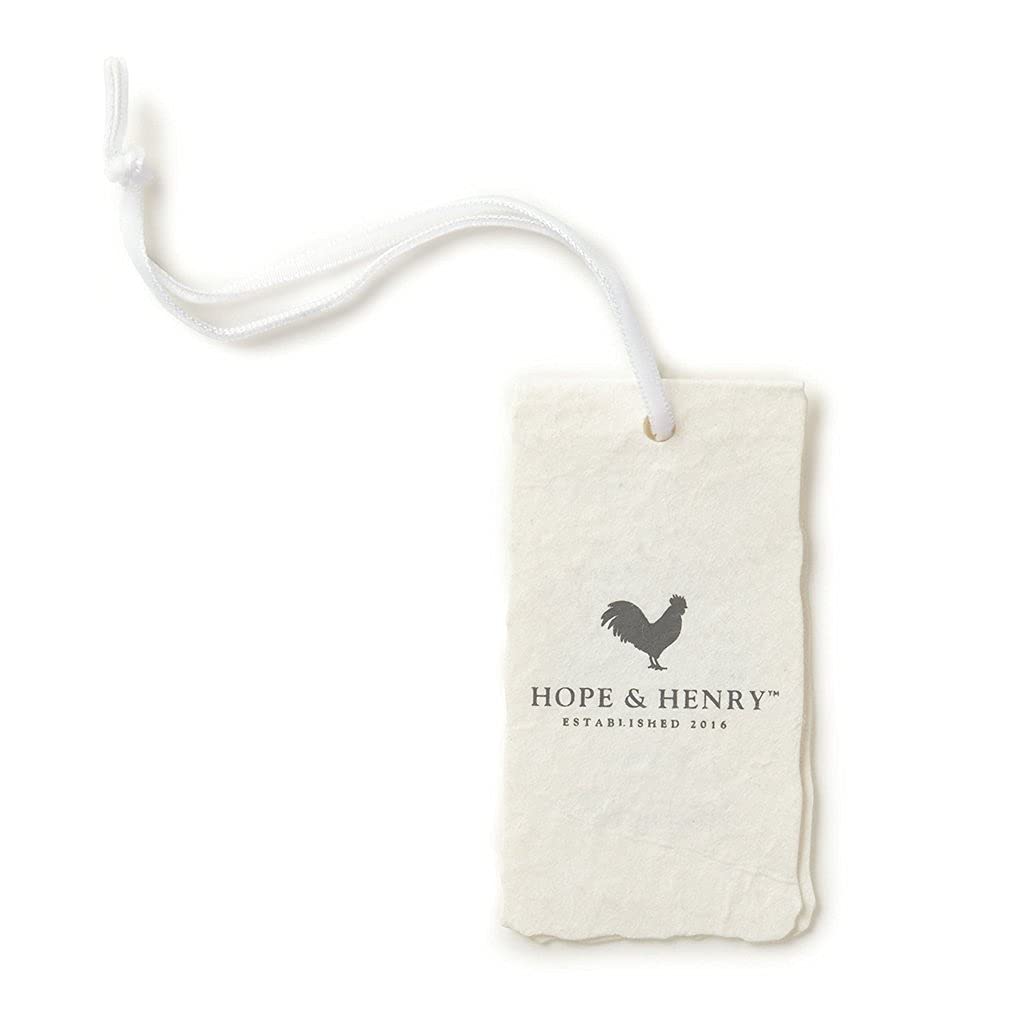 White drawstring bag with 'Hope & Henry' logo on a white background