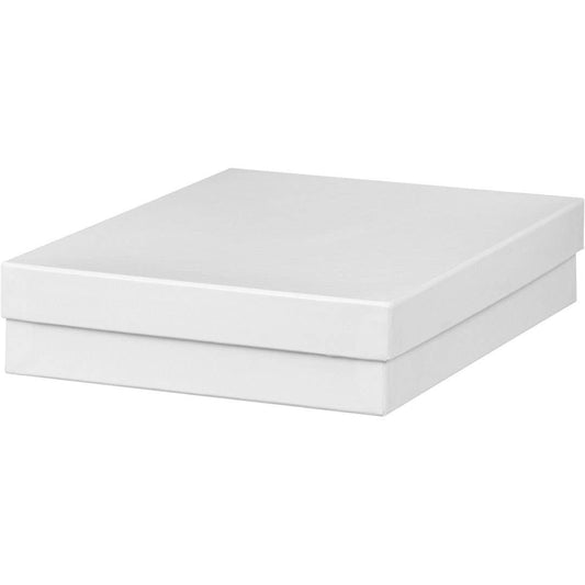 White rectangular box on a white background