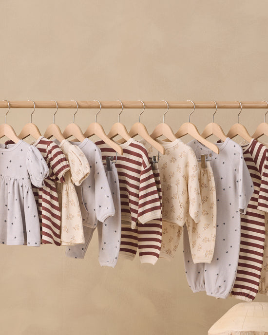 Waffle Slouch Set: Black Cherry Stripe