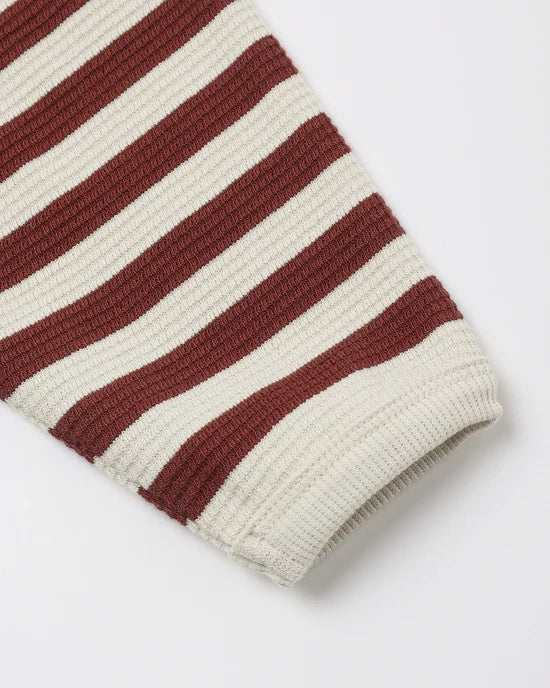 Waffle Slouch Set: Black Cherry Stripe
