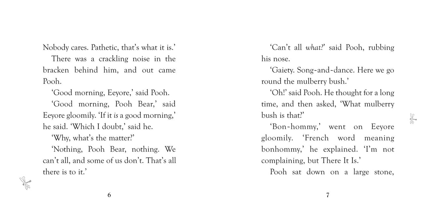 Text from a book with dialogue between characters on a white background