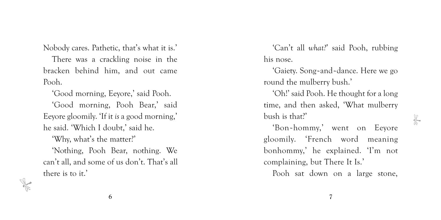 Text from a book with dialogue between characters on a white background