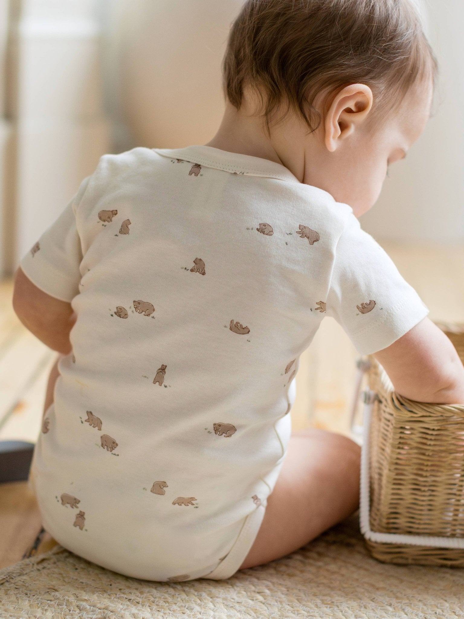Afton Bodysuit: Bear / Truffle + Thyme - Bossy Beans