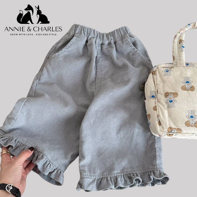 Annie & Charles Corduroy Pants: Blue - Bossy Beans