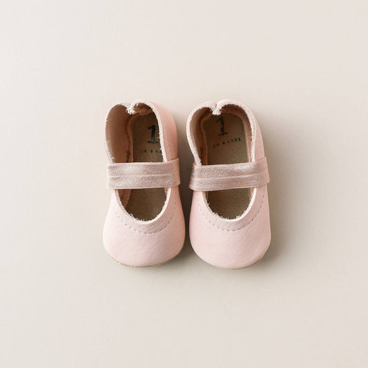 Baby Leather Mary Janes in Light Pink - Bossy Beans