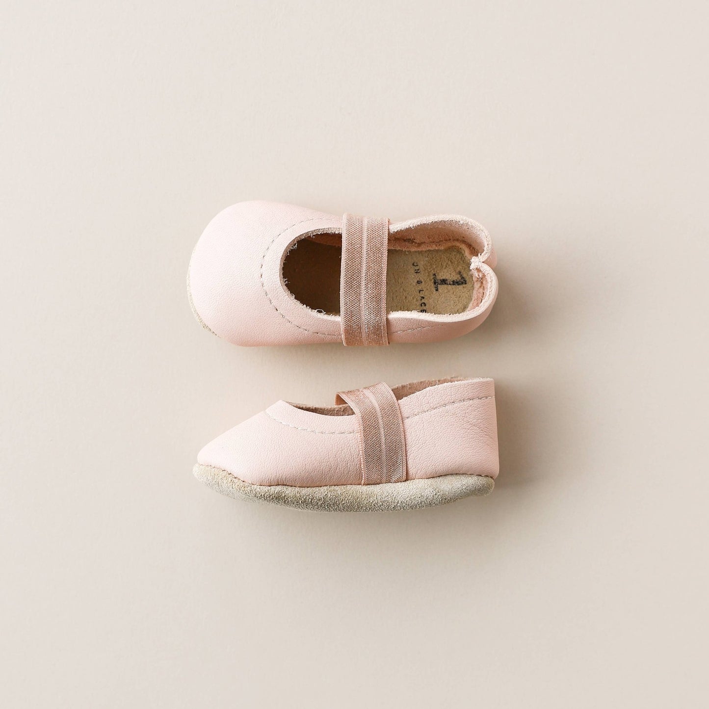 Baby Leather Mary Janes in Light Pink - Bossy Beans