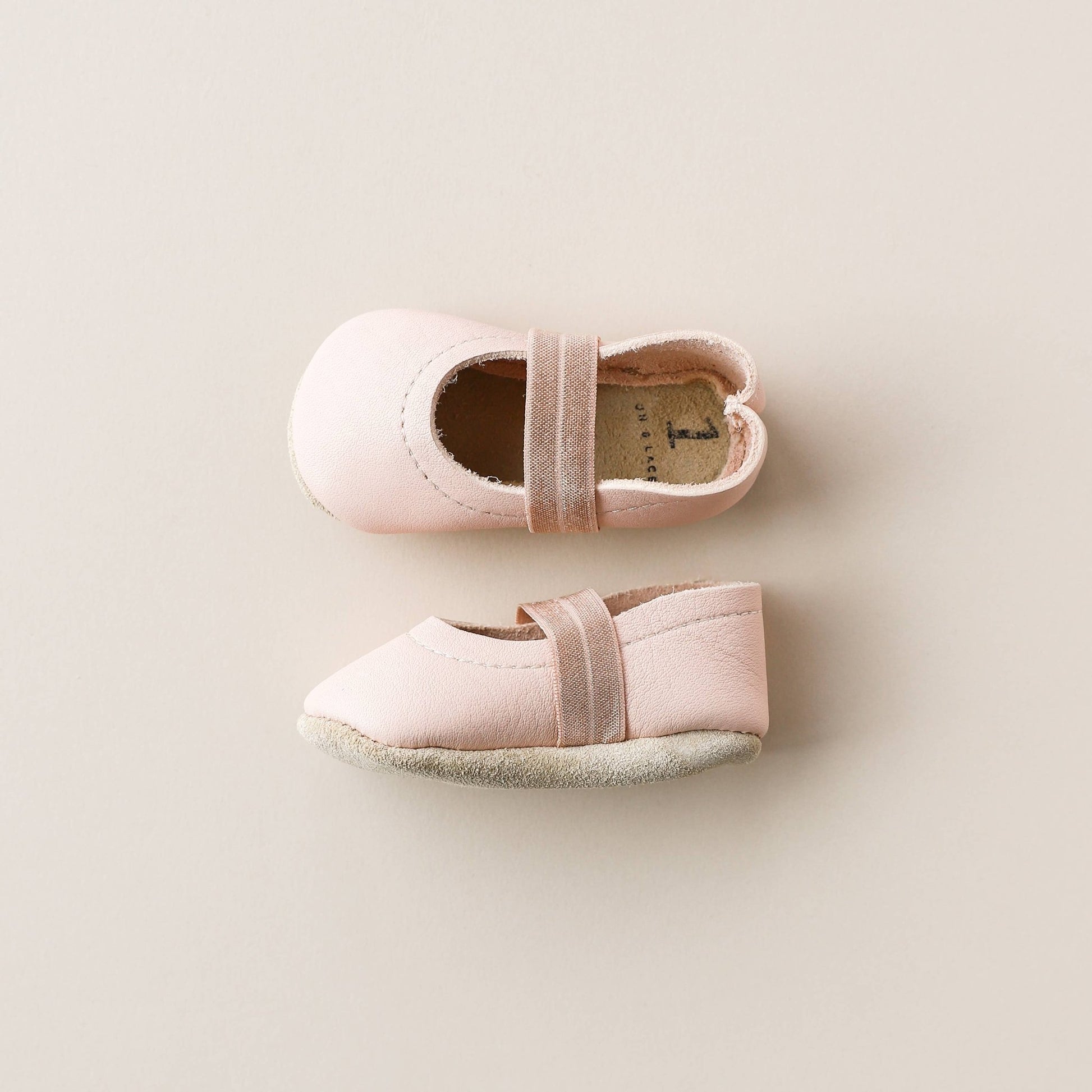 Baby Leather Mary Janes in Light Pink - Bossy Beans