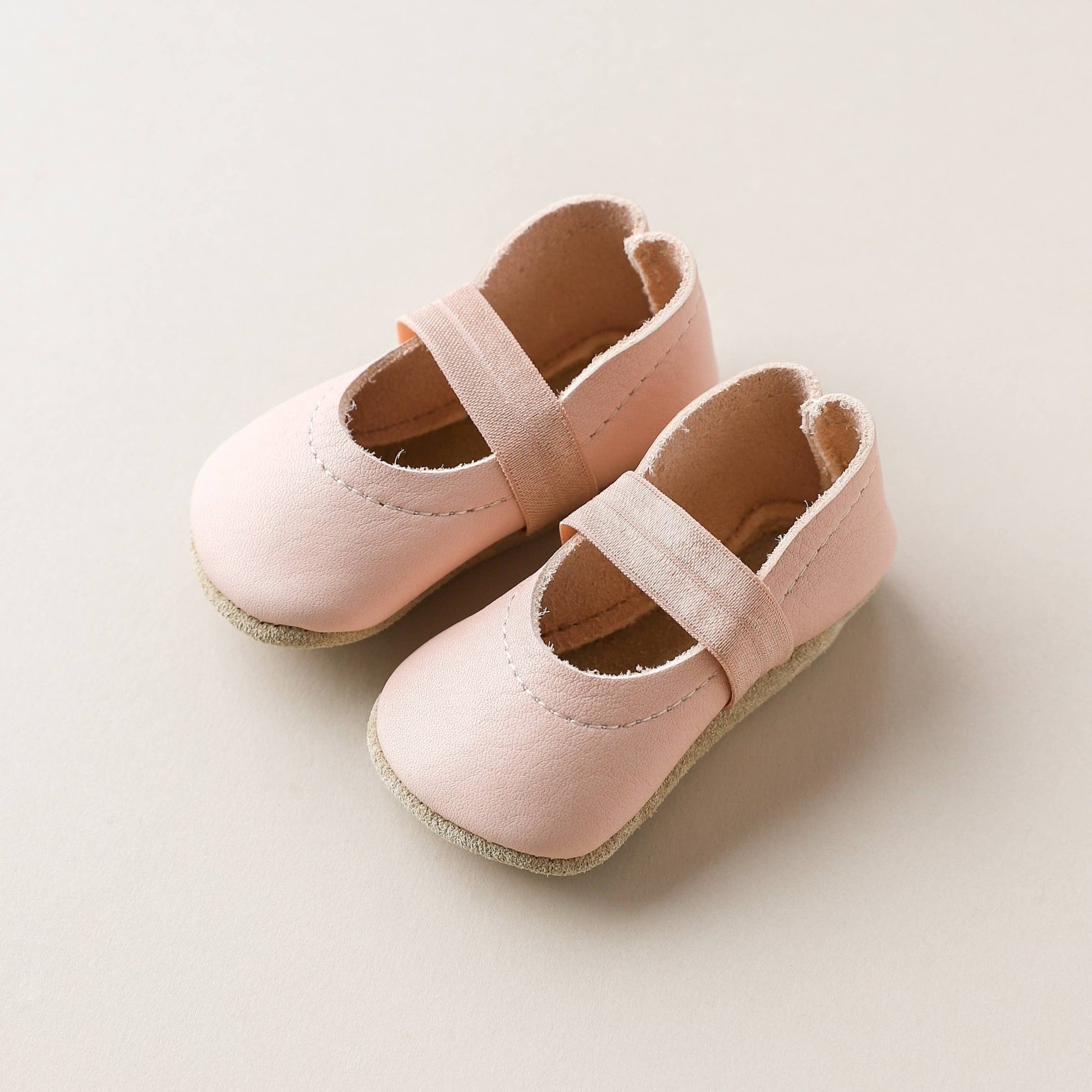 Baby Leather Mary Janes in Light Pink - Bossy Beans