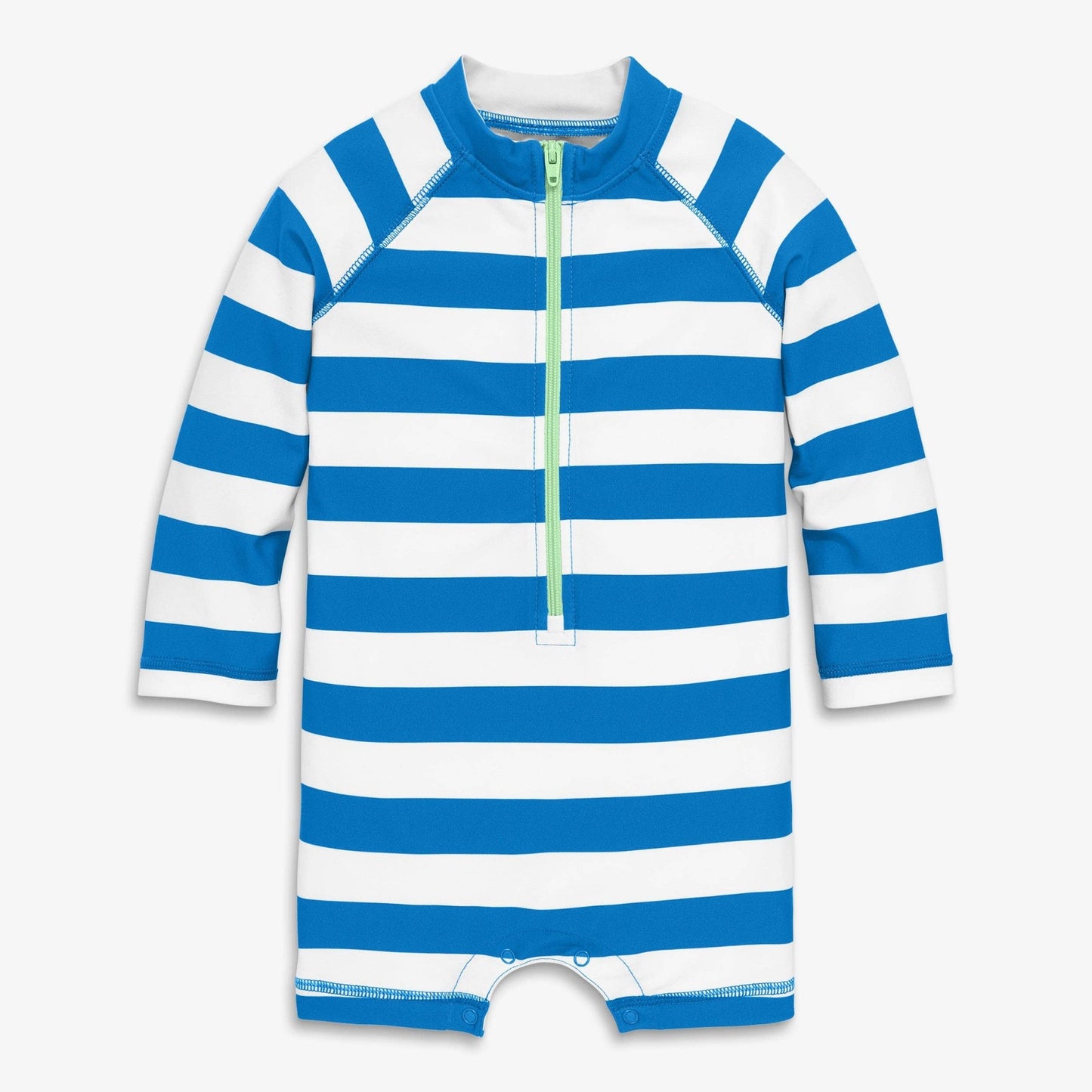 Baby One - Piece Rash Guard - Blueberry White Stripe - Bossy Beans