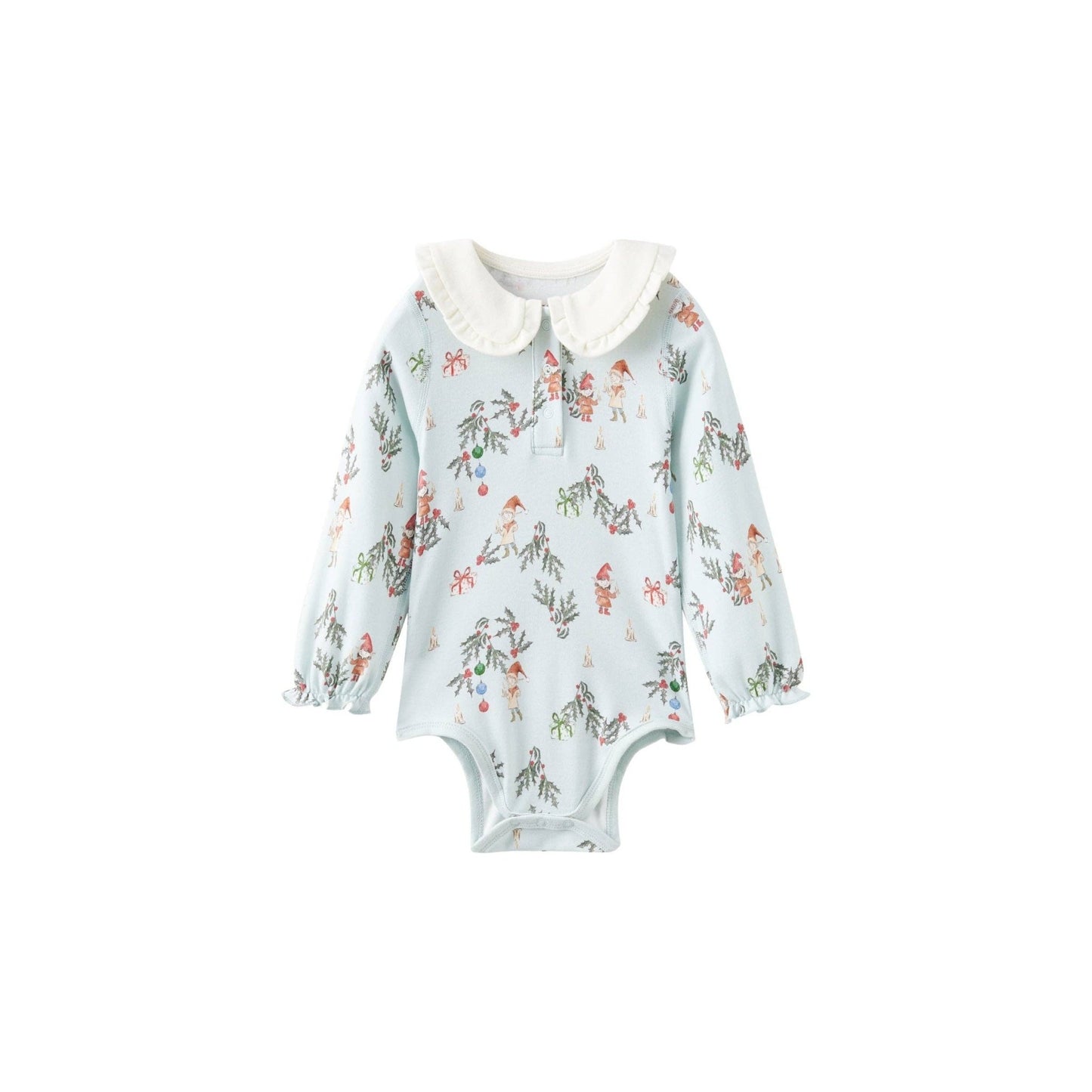 Baby Organic Cotton Collar Long sleeve Onesie - Jolly - Bossy Beans