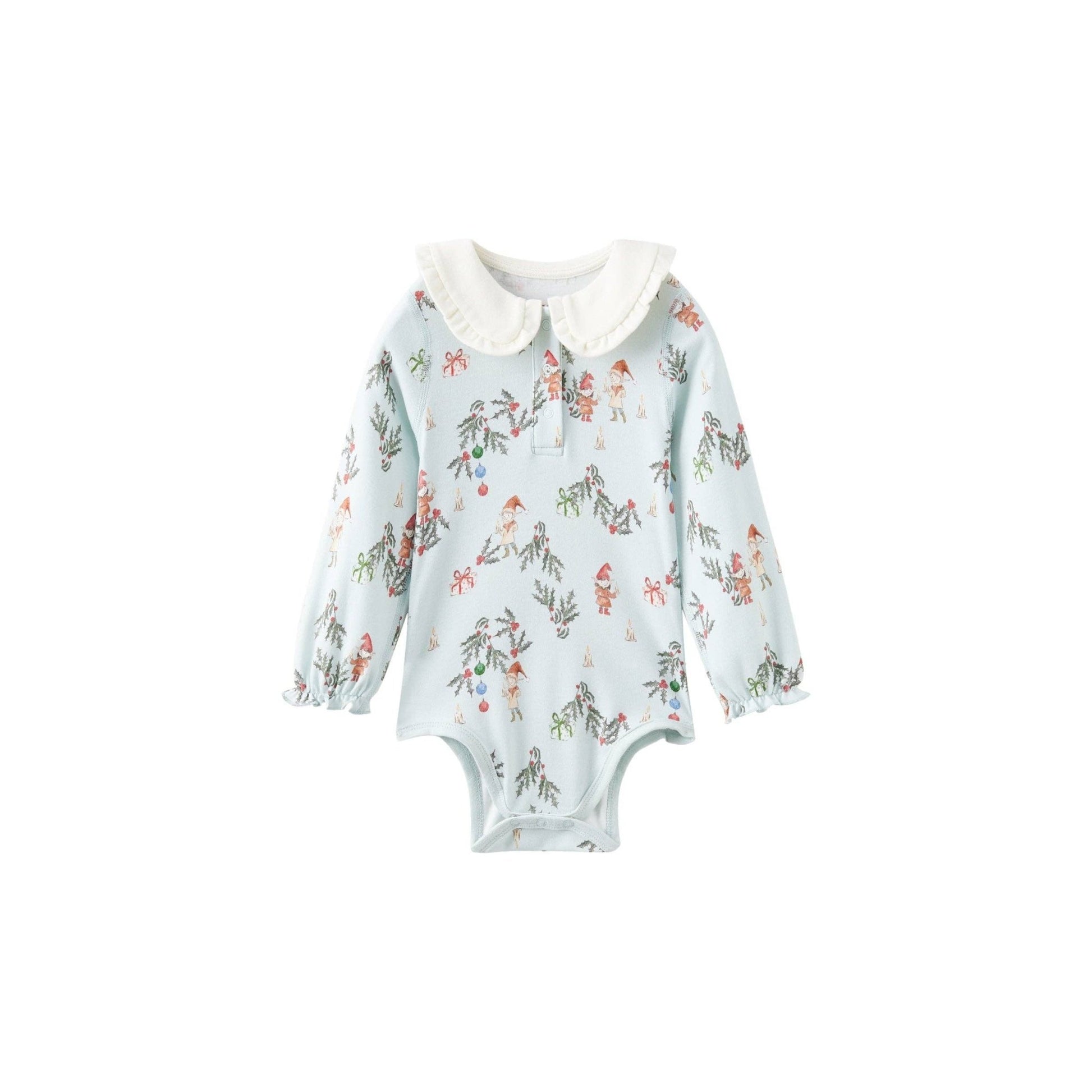 Baby Organic Cotton Collar Long sleeve Onesie - Jolly - Bossy Beans