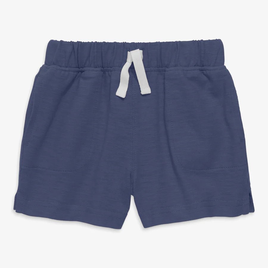 Baby Play Shorts (Sunwashed Navy & Poppy) - Bossy Beans