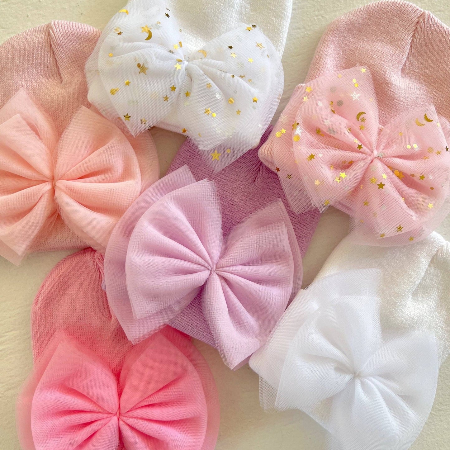 Baby's First Hat - Petal Pink Tulle Bow - Bossy Beans