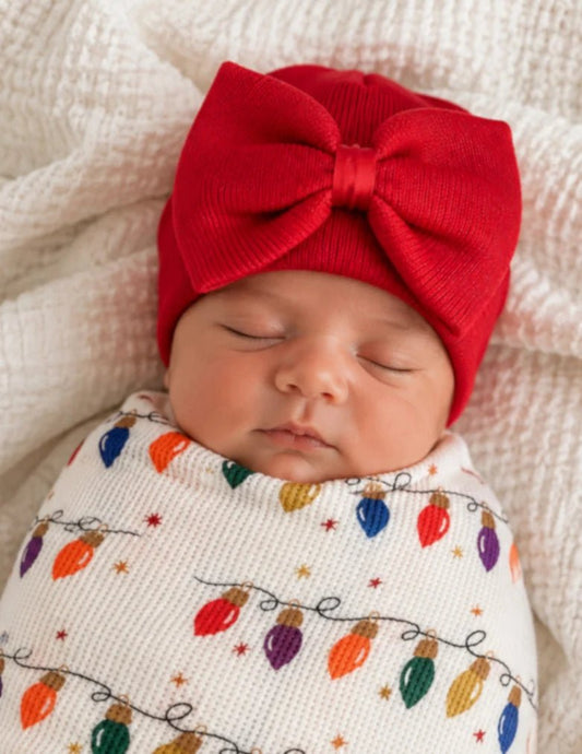 Baby's First Hat - Red Bow - Bossy Beans