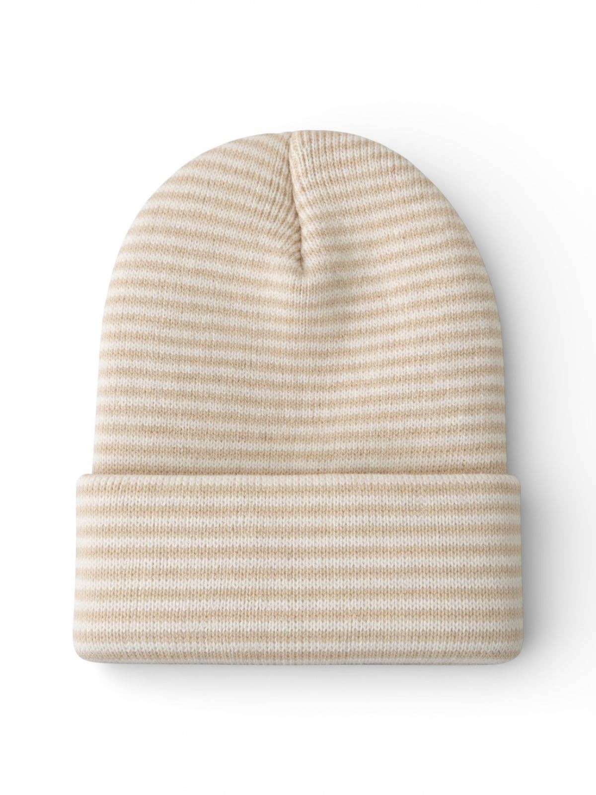 Baby's First Hat - Sand / White Stripe - Bossy Beans