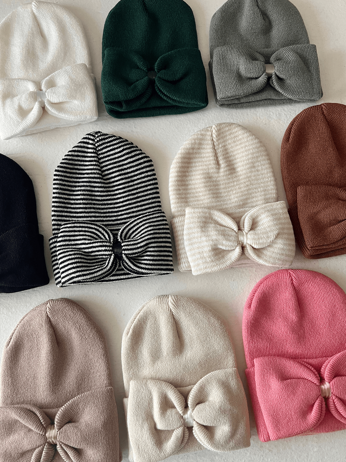Baby's First Hat - Warm White Bow - Bossy Beans