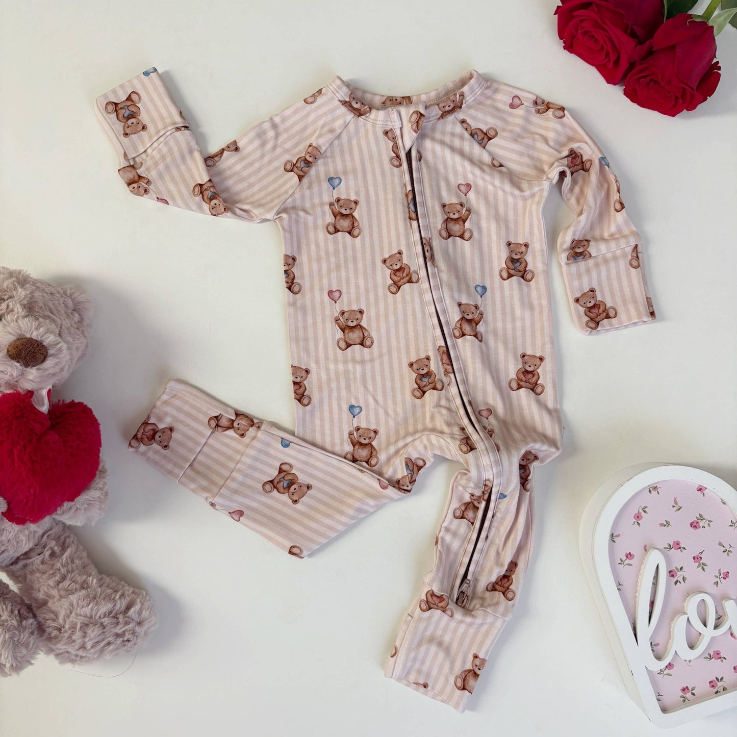 Bamboo Zipper Pajamas: Beary Loved - Bossy Beans