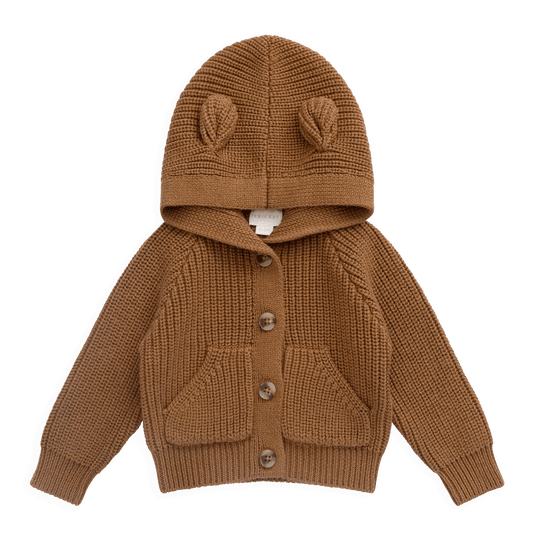Bear Cardigan - Butterscotch - Bossy Beans