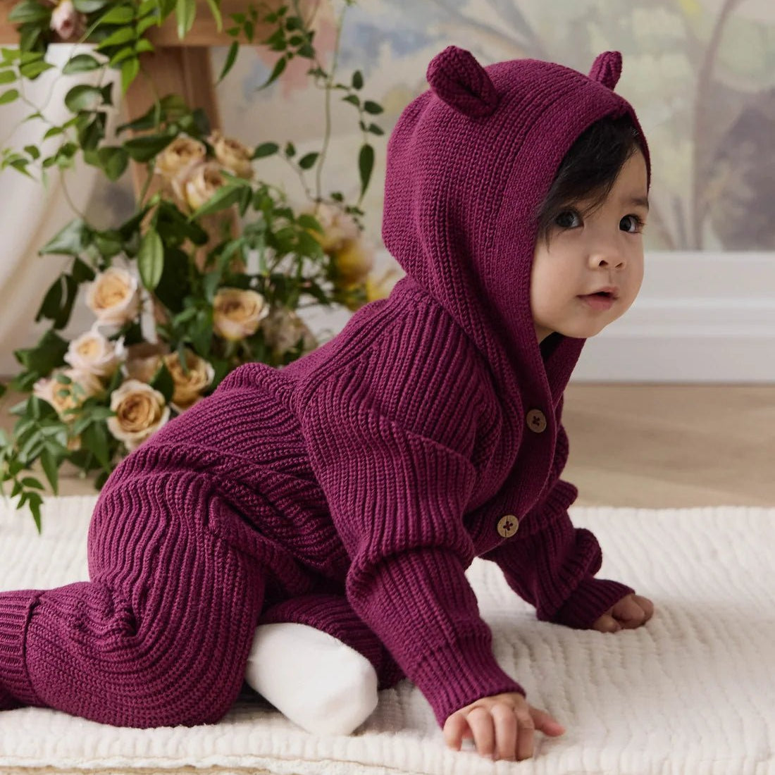 Bear Onepiece - Sweet Mulberry - Bossy Beans