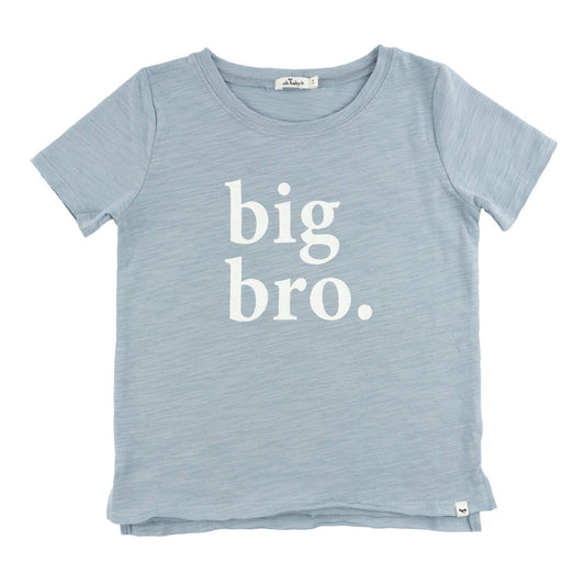 "big bro." Cotton Slub Raw Edge Tee - Fog - Bossy Beans