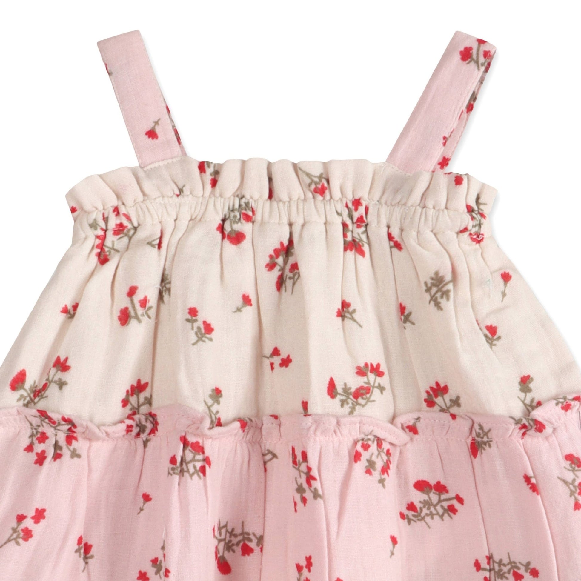 Bijou Tiered Floral Baby Dress - Tea Rose - Bossy Beans