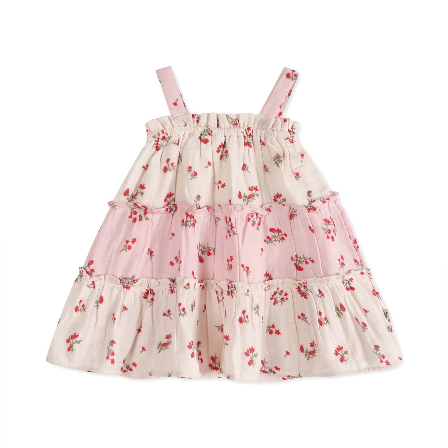 Bijou Tiered Floral Baby Dress - Tea Rose - Bossy Beans