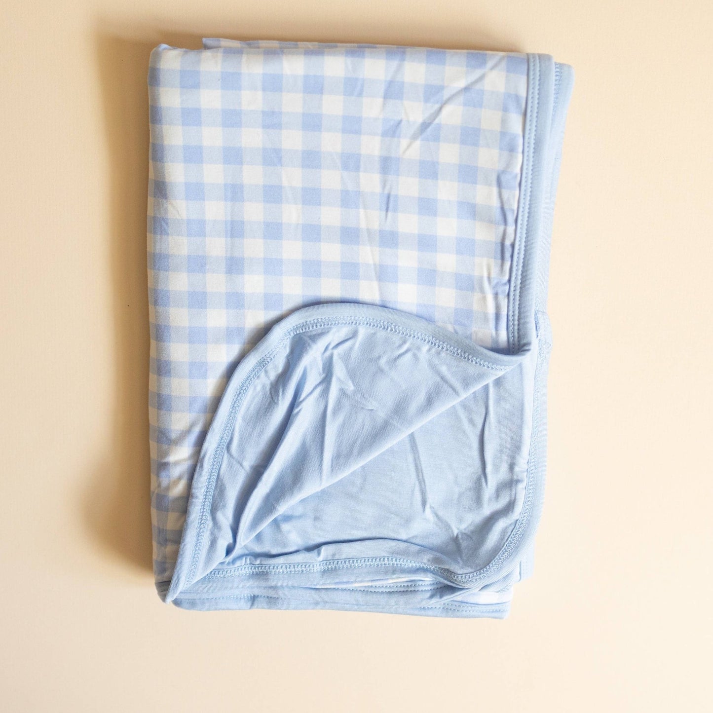 Blue Gingham Bamboo Blanket - Bossy Beans