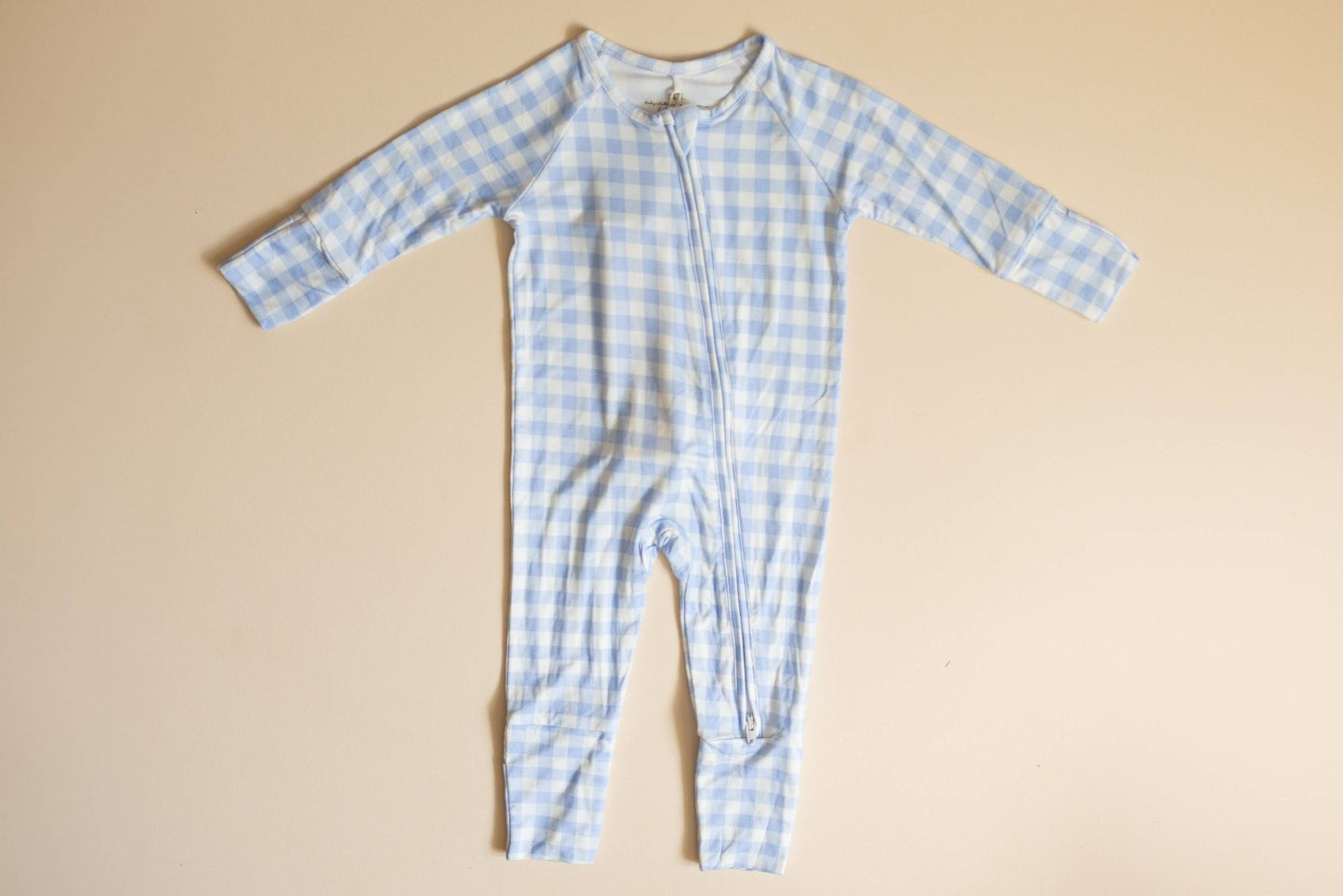 Blue Gingham Bamboo Romper - Bossy Beans
