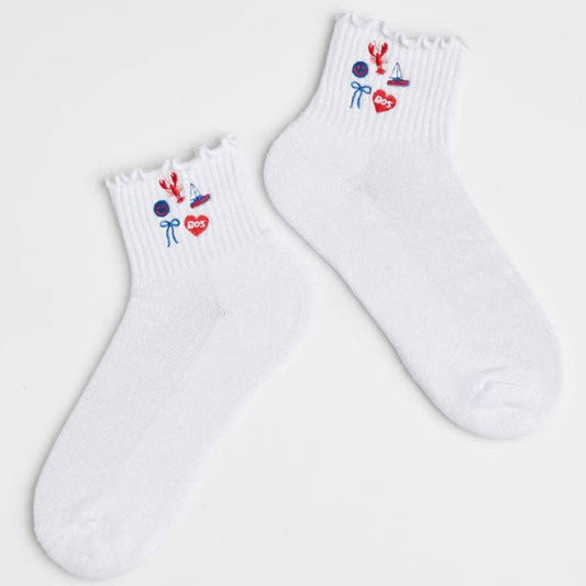 Boston Icons Ruffle Sock - Bossy Beans