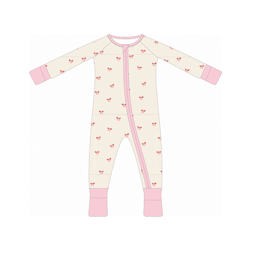 Bow | Bamboo Baby Sleeper - Bossy Beans