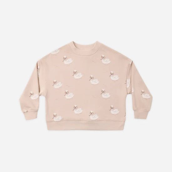 Boxy Pullover: Swans - Bossy Beans