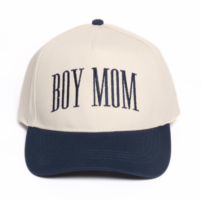 BOY MOM Embroidery Two Tone 5 Panel Cap - Bossy Beans