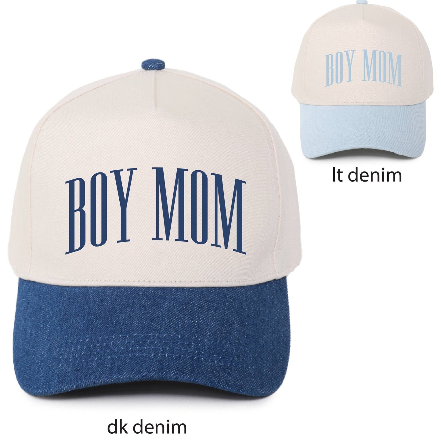 BOY MOM Embroidery Two Tone 5 Panel Cap - Bossy Beans