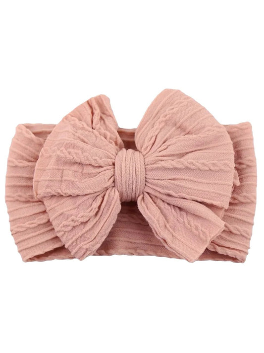 Cable Bow - Tan Pink - Bossy Beans