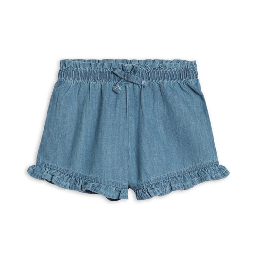 Callie Chambray Ruffle Waist Short - Bossy Beans