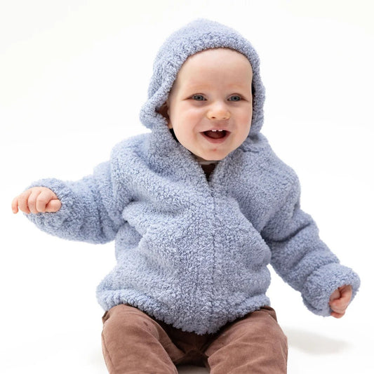 Chenille Hooded Jacket - Dusty Blue - Bossy Beans