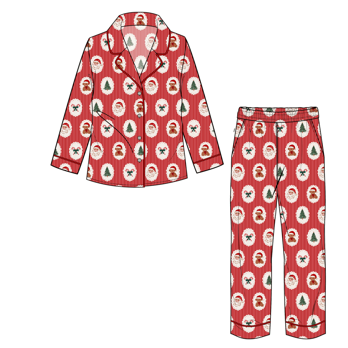 Christmas Adult Unisex Button Down Set - Bossy Beans