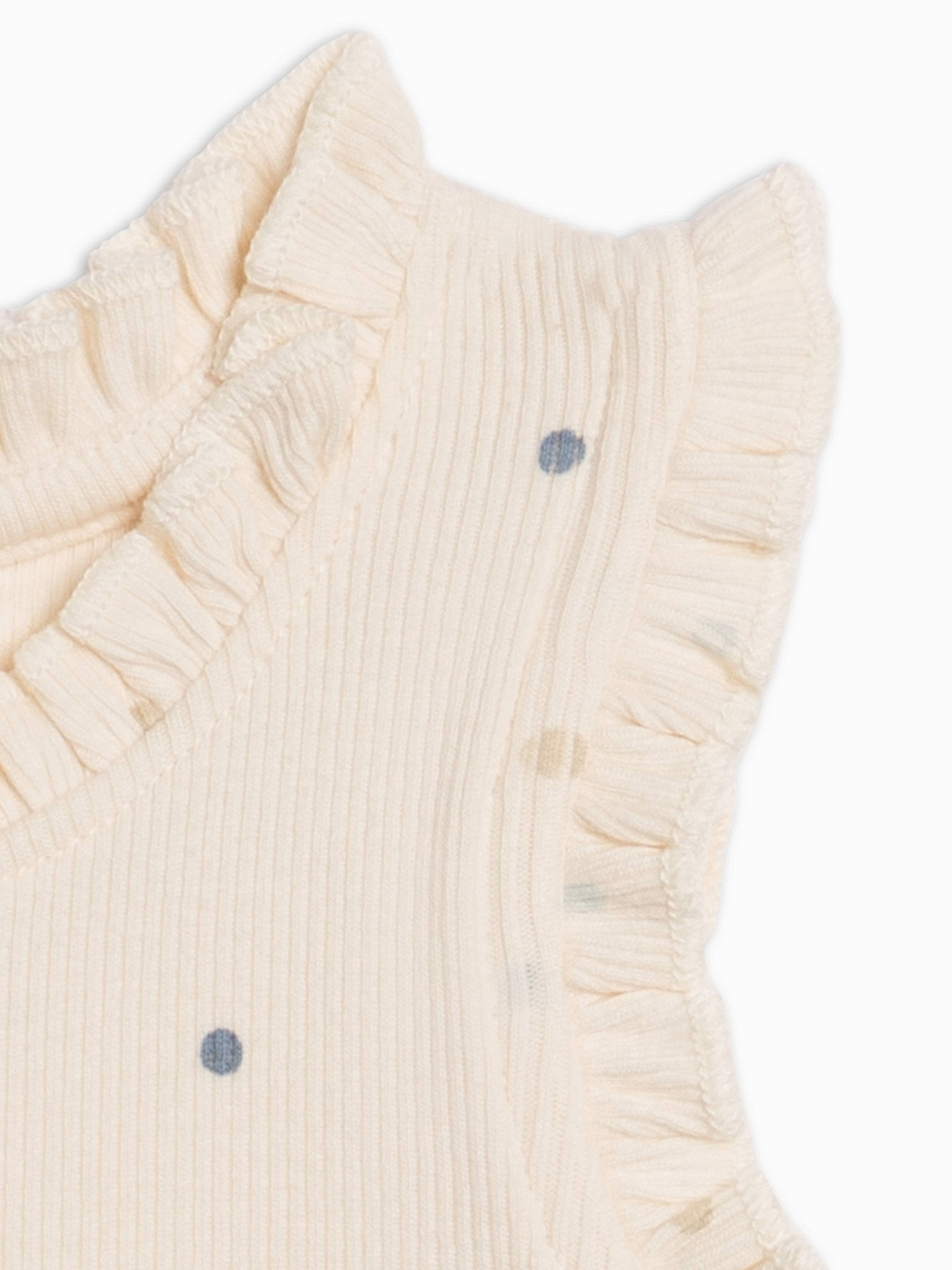 Cindy Ribbed Ruffle Tank - Mini Dot / Sea + Dune - Bossy Beans