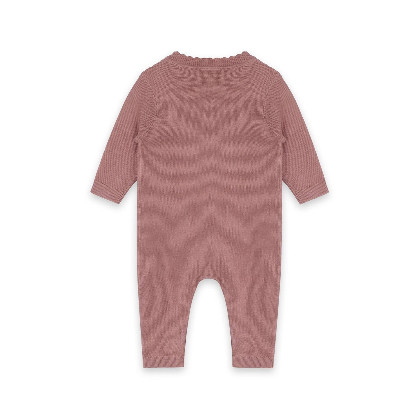 Classic Pocket & Button Chunky Knit Baby Jumpsuit Organic: Vintage Rose Mix - Bossy Beans