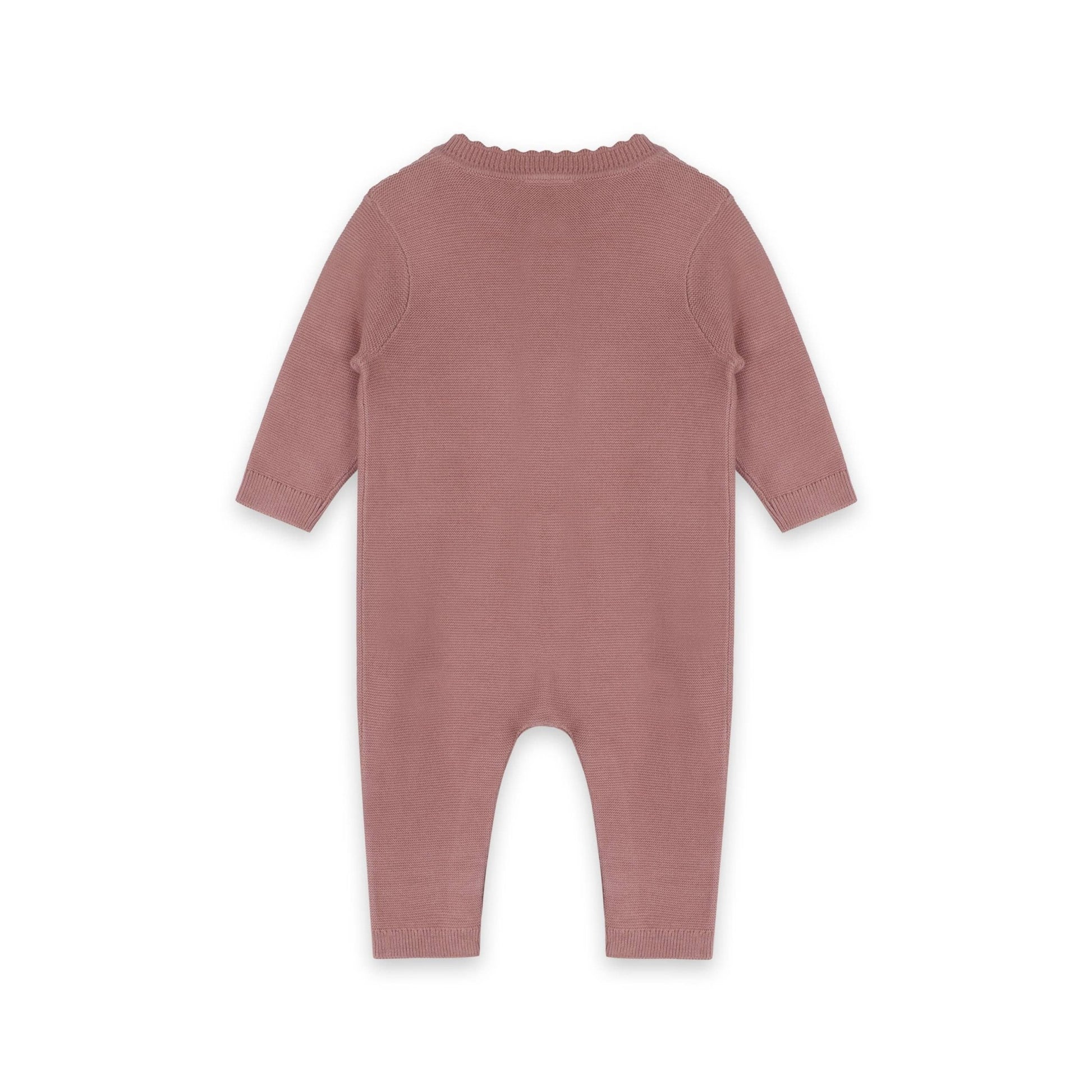 Classic Pocket & Button Chunky Knit Baby Jumpsuit Organic: Vintage Rose Mix - Bossy Beans