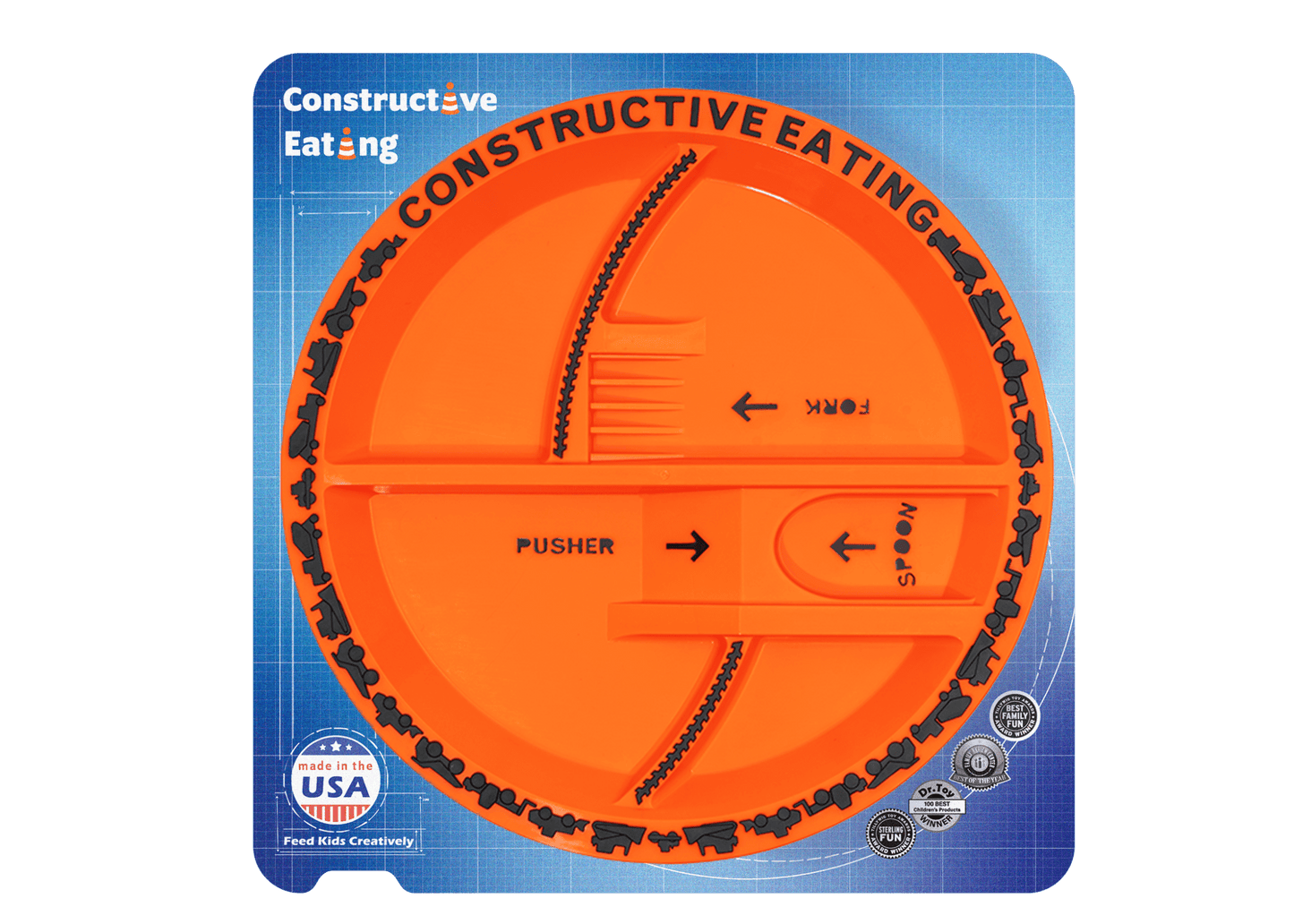 Constructive Eating - Construction Plate - Bossy Beans